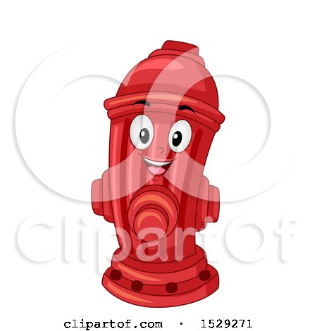 Clipart of a Red Fire Hydrant Mascot - Royalty Free Vector Illustration by BNP Design Studio