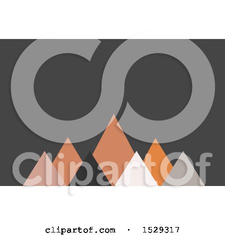 Clipart of a Geometric Triangle Mountains Business Card Design on Gray - Royalty Free Vector Illustration by KJ Pargeter