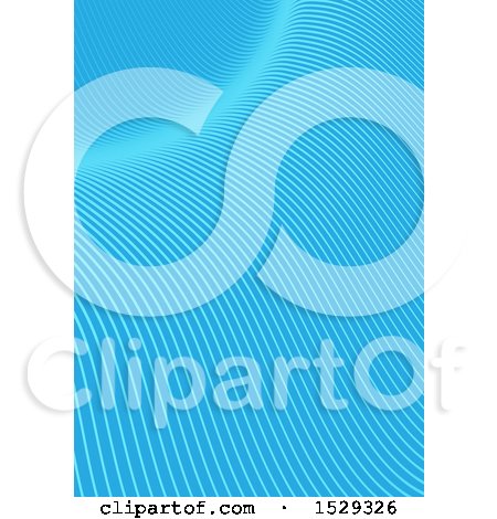 Clipart of a Blue Waves Background - Royalty Free Vector Illustration by KJ Pargeter