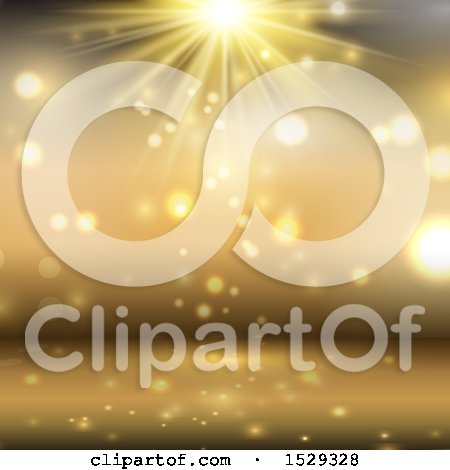 Clipart of a Golden Spotlight Background - Royalty Free Vector Illustration by KJ Pargeter