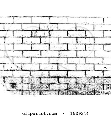 Clipart of a Black and White Brick Wall Background - Royalty Free Vector Illustration by KJ Pargeter