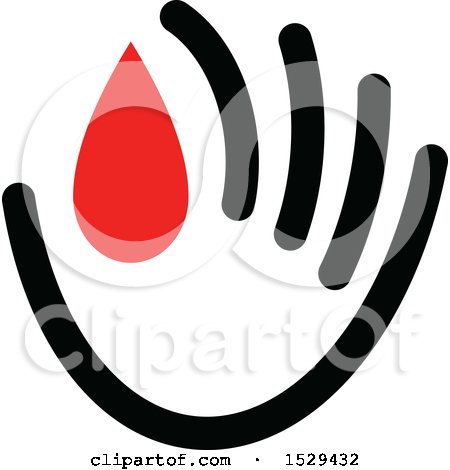 Clipart of a Blood Donor Hand with a Droplet - Royalty Free Vector Illustration by elena