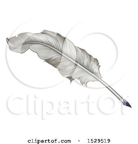 Clipart of a Feather Quill Pen - Royalty Free Vector Illustration by AtStockIllustration