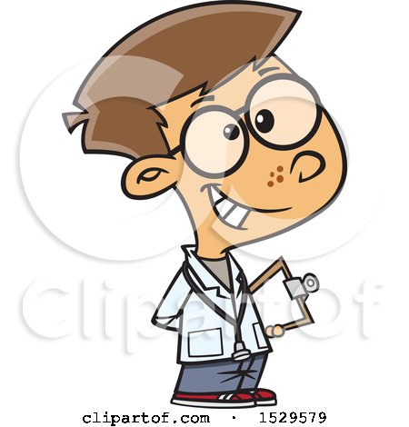 Clipart of a Cartoon Doctor Boy - Royalty Free Vector Illustration by toonaday