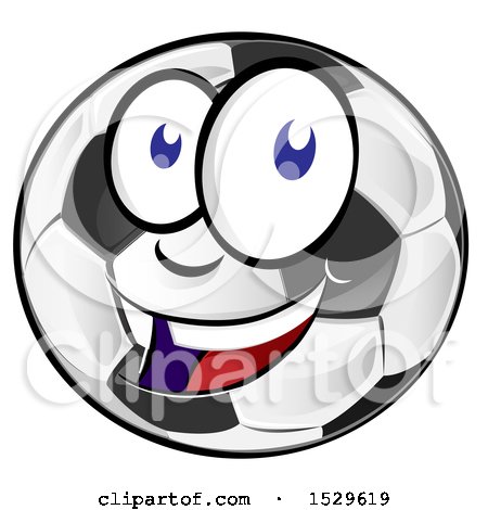 Clipart of a Happy Smiling Soccer Ball Character - Royalty Free Vector Illustration by Domenico Condello