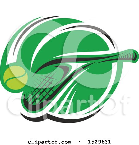 Clipart of a Tennis Racket and Ball Design - Royalty Free Vector Illustration by Vector Tradition SM