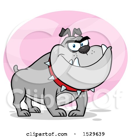 Clipart of a Tough Gray Bulldog - Royalty Free Vector Illustration by Hit Toon