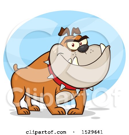 Clipart of a Tough Tan Bulldog - Royalty Free Vector Illustration by Hit Toon