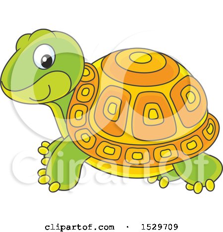 Clipart of a Cute Tortoise - Royalty Free Vector Illustration by Alex Bannykh