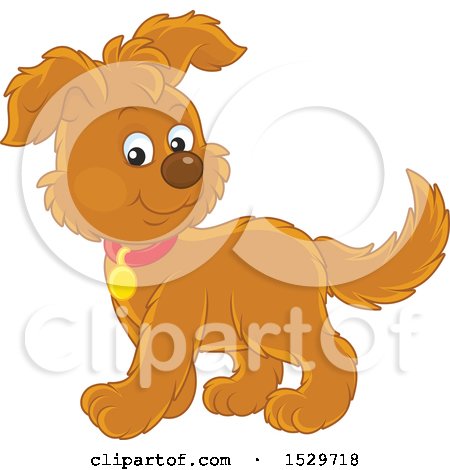 Clipart of a Cute Brown Puppy - Royalty Free Vector Illustration by Alex Bannykh