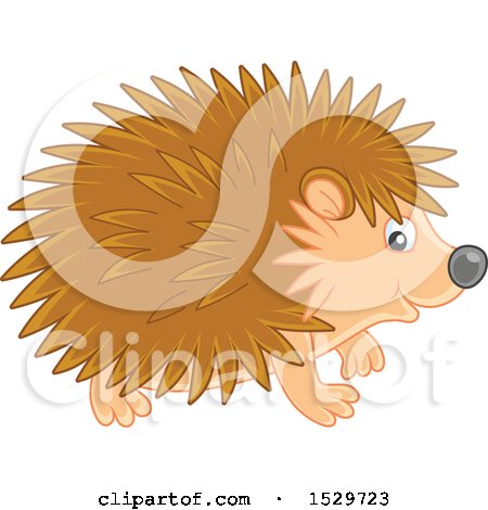 Clipart of a Cute Hedgehog - Royalty Free Vector Illustration by Alex Bannykh