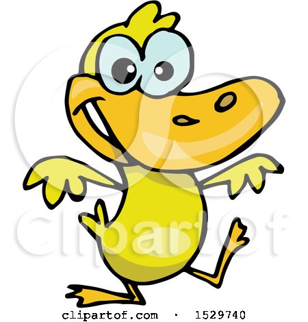 Clipart of a Happy Yellow Duck - Royalty Free Vector Illustration by Dennis Holmes Designs