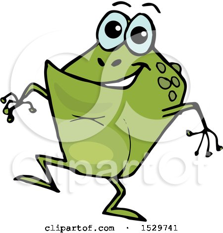 Clipart of a Cartoon Happy Toad Frog - Royalty Free Vector Illustration by Dennis Holmes Designs