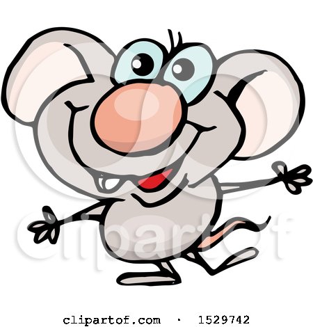 Clipart of a Happy Mouse - Royalty Free Vector Illustration by Dennis Holmes Designs