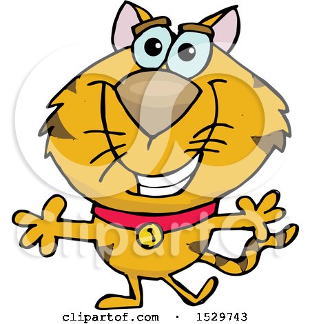 Clipart of a Happy Kitty Cat - Royalty Free Vector Illustration by Dennis Holmes Designs