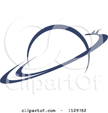 Clipart of a Navy Blue Planet - Royalty Free Vector Illustration by Vector Tradition SM
