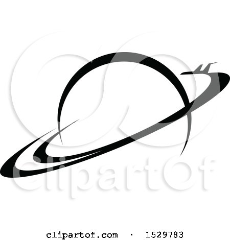 Clipart of a Black and White Planet - Royalty Free Vector Illustration by Vector Tradition SM