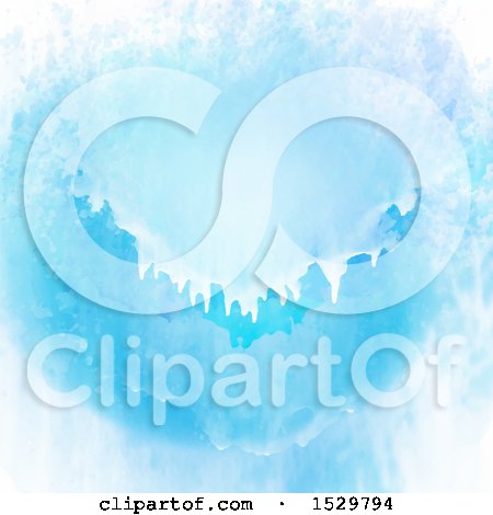 Clipart of a Blue Watercolor Paint Background - Royalty Free Vector Illustration by KJ Pargeter