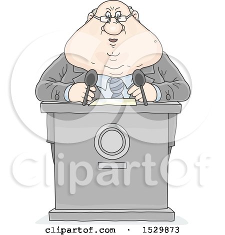 Clipart of a Fat Politician Giving a Speech - Royalty Free Vector Illustration by Alex Bannykh