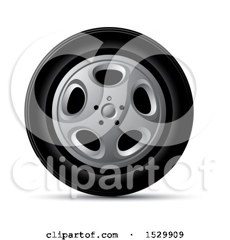 Clipart of a Car Rim and Tire - Royalty Free Vector Illustration by Lal Perera