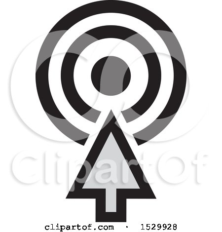 Clipart of a Target and Arrow - Royalty Free Vector Illustration by Lal Perera