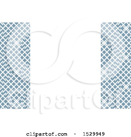 Clipart of a Blue and White Lattice Background or Business Card Design - Royalty Free Vector Illustration by KJ Pargeter