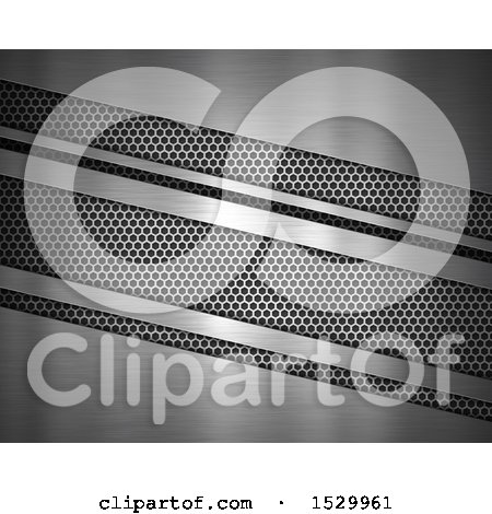 Clipart of a Metal Texture Background with Diagonal Lines - Royalty Free Illustration by KJ Pargeter