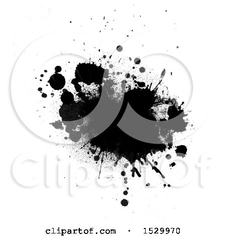 Clipart of a Black Ink Grunge Splatter - Royalty Free Vector Illustration by KJ Pargeter