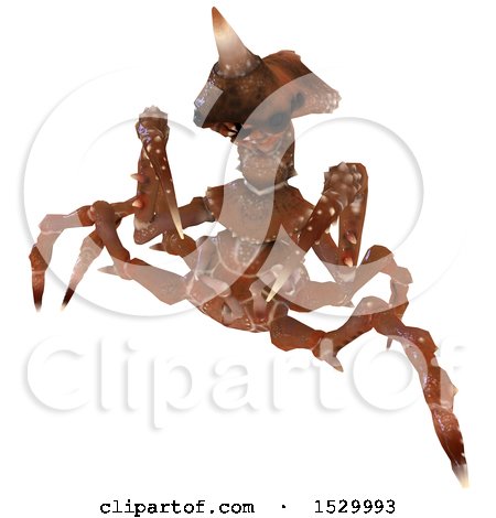 Clipart of a 3d Walking Monster or Insect - Royalty Free Illustration by Leo Blanchette