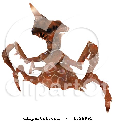 Clipart of a 3d Roaring Monster or Insect - Royalty Free Illustration by Leo Blanchette