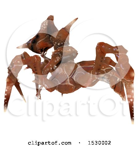 Clipart of a 3d Eating Monster or Insect - Royalty Free Illustration by Leo Blanchette