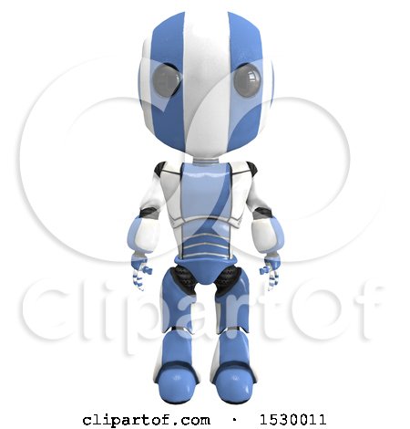 Clipart of a 3d Ao Maru Robot - Royalty Free Illustration by Leo Blanchette