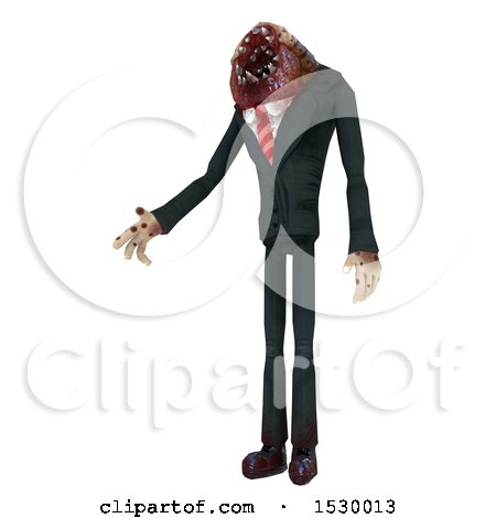 Clipart of a 3d Professional Parasite Holding out a Hand - Royalty Free Illustration by Leo Blanchette