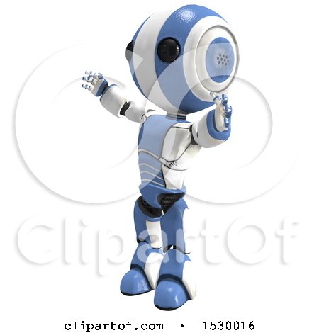 Clipart of a 3d Ao Maru Robot - Royalty Free Illustration by Leo Blanchette