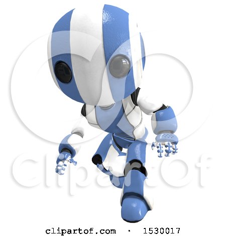 Clipart of a 3d Sneaking Ao Maru Robot - Royalty Free Illustration by Leo Blanchette