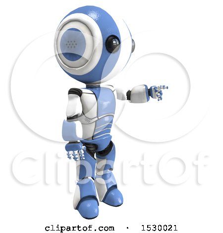 Clipart of a 3d Ao Maru Robot Pointing to the Right - Royalty Free Illustration by Leo Blanchette