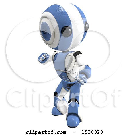 Clipart of a 3d Ao Maru Robot Fighter - Royalty Free Illustration by Leo Blanchette