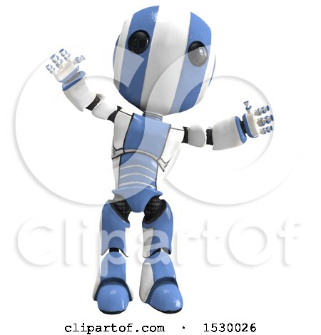 Clipart of a 3d Ao Maru Robot with Open Arms - Royalty Free Illustration by Leo Blanchette