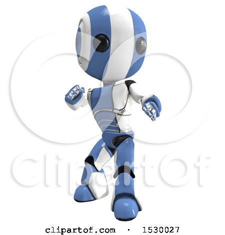 Clipart of a 3d Ao Maru Robot Fighter - Royalty Free Illustration by Leo Blanchette
