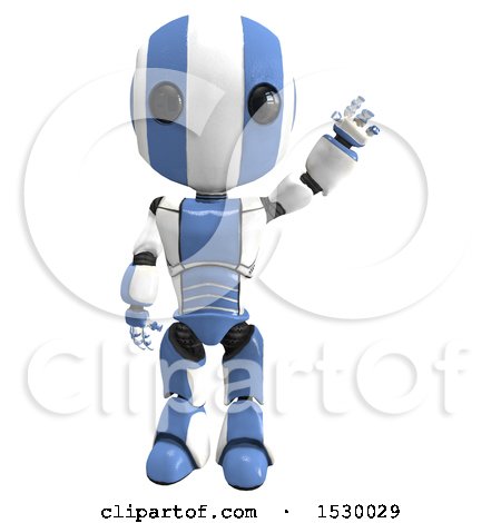 Clipart of a 3d Ao Maru Robot Waving - Royalty Free Illustration by Leo Blanchette