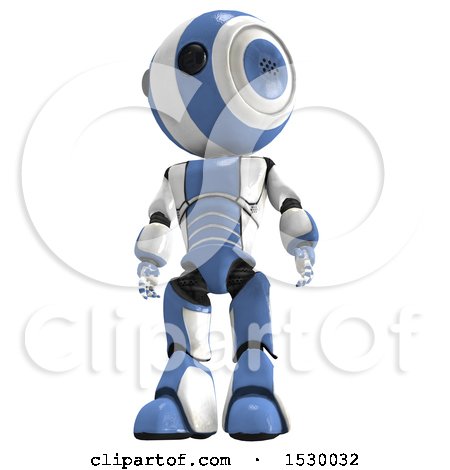 Clipart of a 3d Towering Ao Maru Robot - Royalty Free Illustration by Leo Blanchette