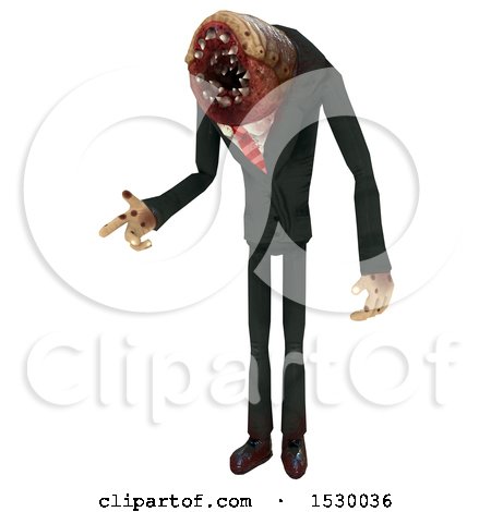 Clipart of a 3d Professional Parasite in a Rebuking Pose - Royalty Free Illustration by Leo Blanchette