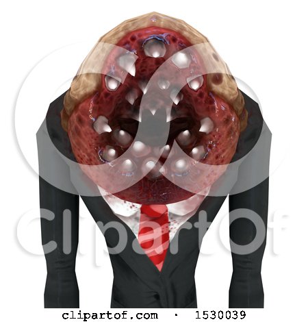 Clipart of a Cropped Version of a 3d Professional Parasite - Royalty Free Illustration by Leo Blanchette