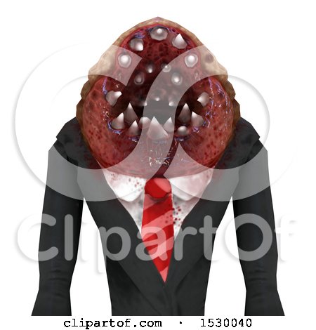 Clipart of a Cropped Version of a 3d Professional Parasite - Royalty Free Illustration by Leo Blanchette