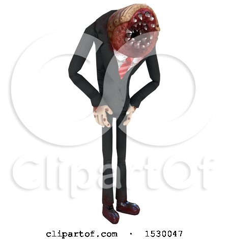 Clipart of a 3d Professional Parasite with Hands on Its Hips - Royalty Free Illustration by Leo Blanchette