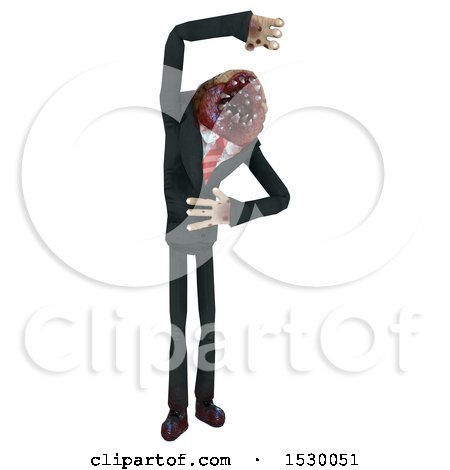 Clipart of a 3d Professional Parasite Devouring Something - Royalty Free Illustration by Leo Blanchette