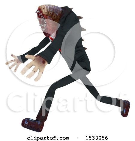Clipart of a 3d Professional Parasite Running - Royalty Free Illustration by Leo Blanchette