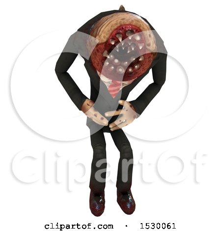 Clipart of a 3d Professional Parasite Bent over in Pain - Royalty Free Illustration by Leo Blanchette