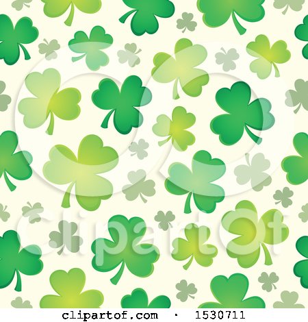 Clipart of a Seamless Shamrock Clover St Patricks Day Background Pattern - Royalty Free Vector Illustration by visekart