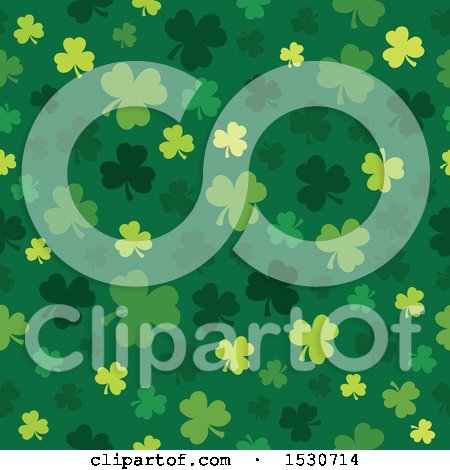 Clipart of a Seamless Shamrock Clover St Patricks Day Background Pattern - Royalty Free Vector Illustration by visekart